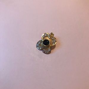 Pakistani charm gold with white and black stones